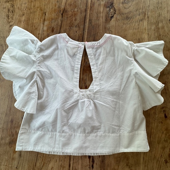 NWOT Maeve Flutter-Sleeve Top by Anthropologie in sz Medium - Picture 11 of 11